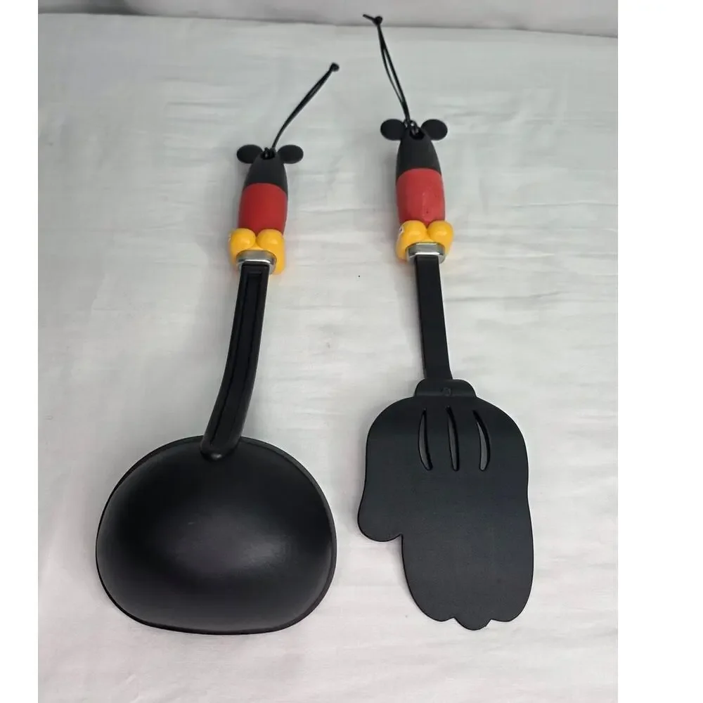 Disney Mickey Mouse Glove Spatula & Ladle Kitchen Utensil Set Black Red